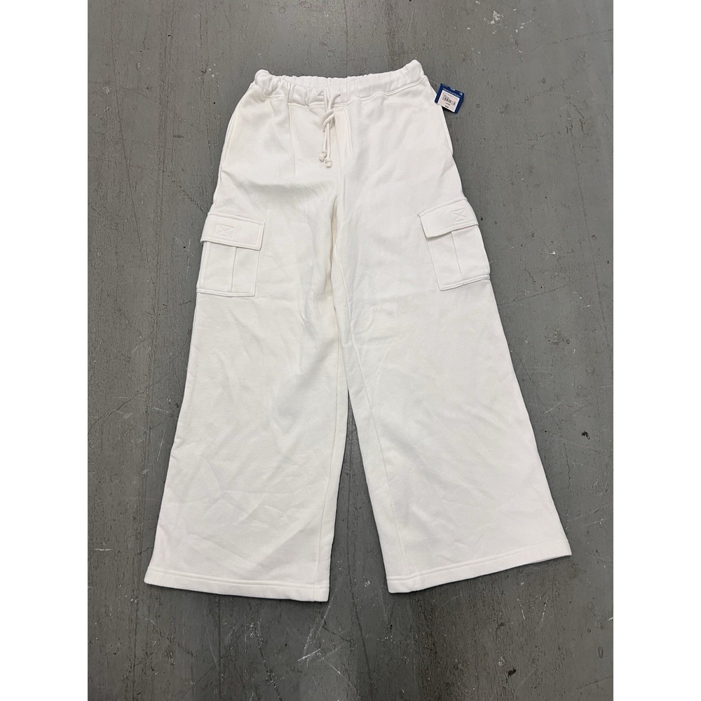 Arizona Jane Company Snowdrift White Cargo Sweatpants Juniors Large Cozy Lounge